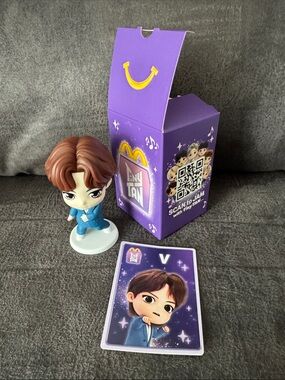 McDonald’s Tiny Tan V Character Figure with Collectible Card - Kids Toys
